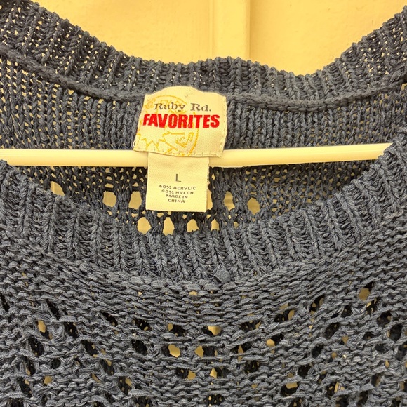 Ruby Rd. Blue Knit Sweater - Picture 4 of 4